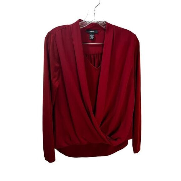 NWOT Alfani Womens Crossover Wrap Blouse Size 2‎ - Picture 1 of 5